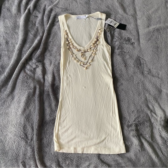 Carlos Miele Tops - Carlos Miele Ivory Pearl Sleeveless Racerback Top